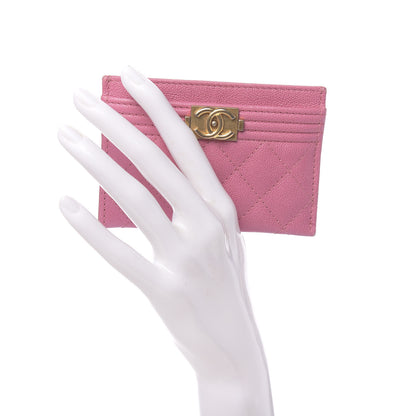 Chanel Caviar Quilted Boy Card Holder Light Pink 2 of 10