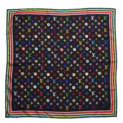 Louis Vuitton Silk Multicolor Eye Love Scarf Black 1 of 9