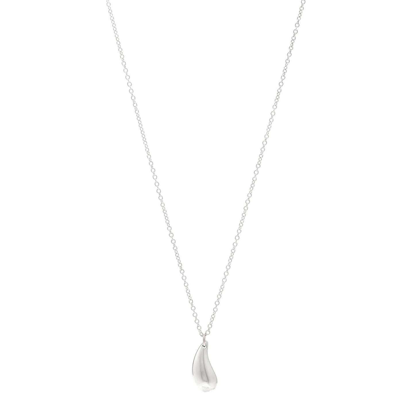 Sterling Silver 12mm Elsa Peretti Tear Drop Pendant Necklace