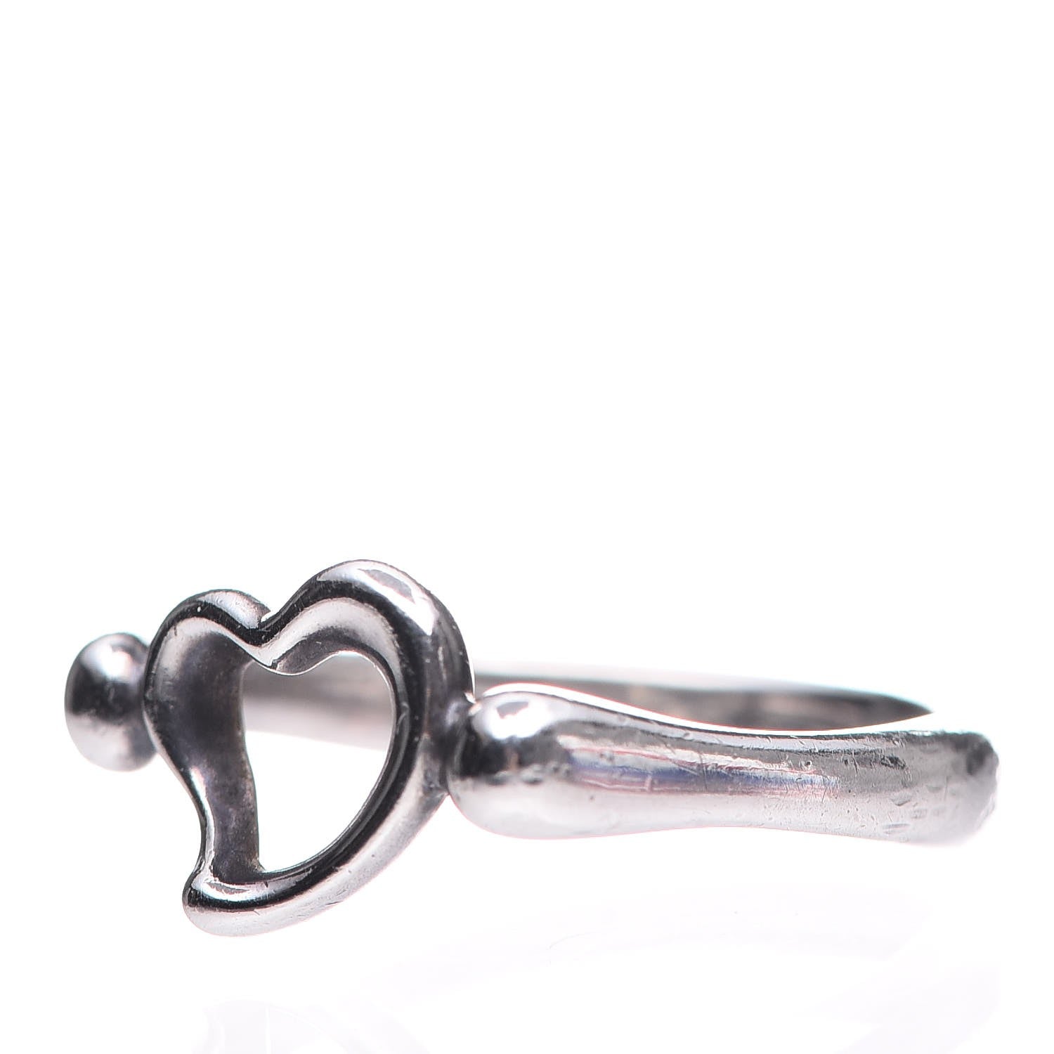 Tiffany Sterling Silver Elsa Peretti Open Heart Ring 50 5.25 3 of 6