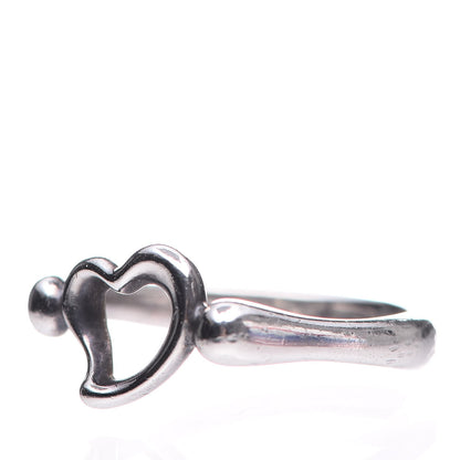 Tiffany Sterling Silver Elsa Peretti Open Heart Ring 50 5.25 3 of 6