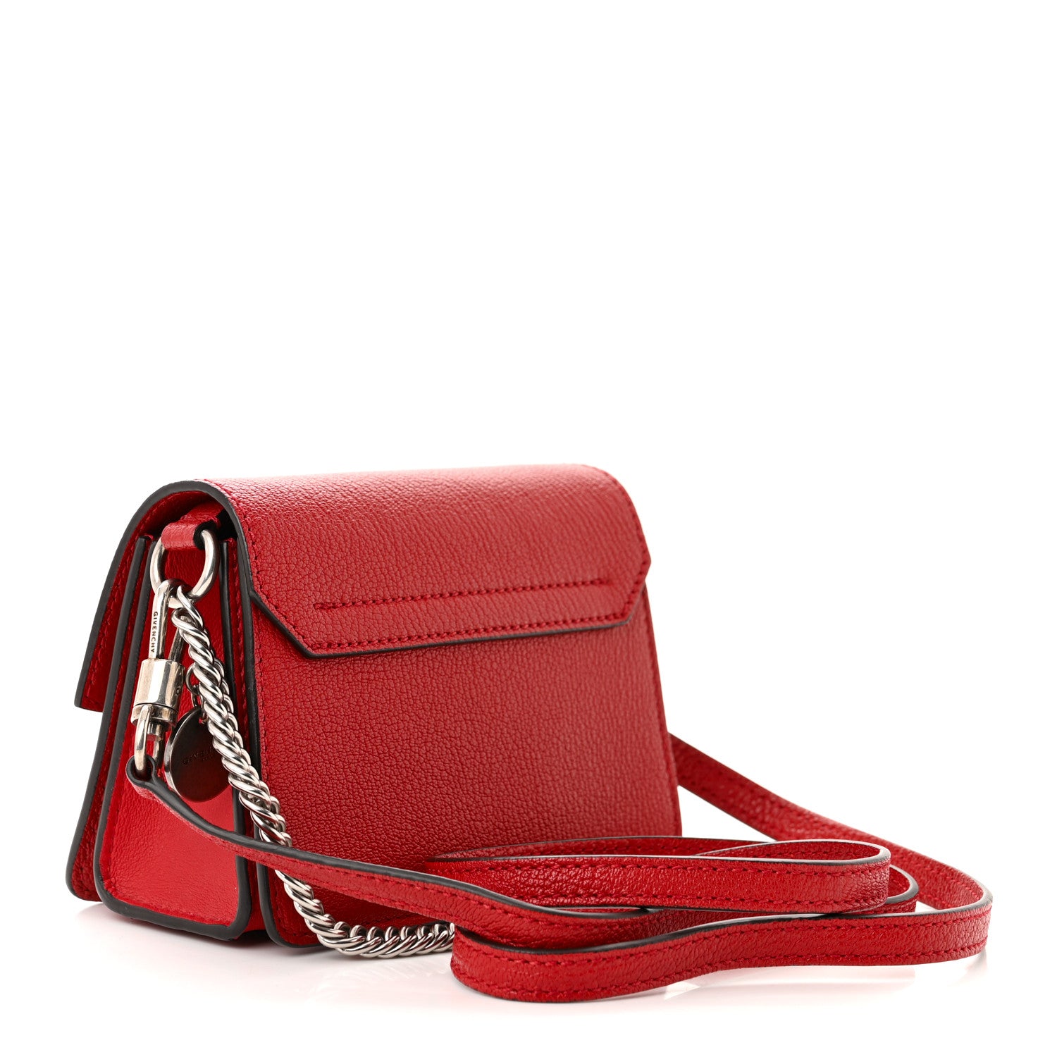 Givenchy Goatskin Mini GV3 Shoulder Bag Bright Red 3 of 9