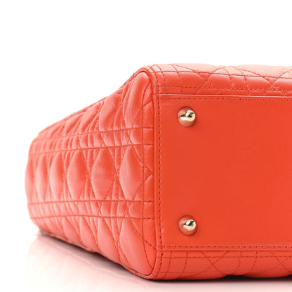 Christian Dior Lambskin Cannage Large Lady Dior Orange 10 of 11
