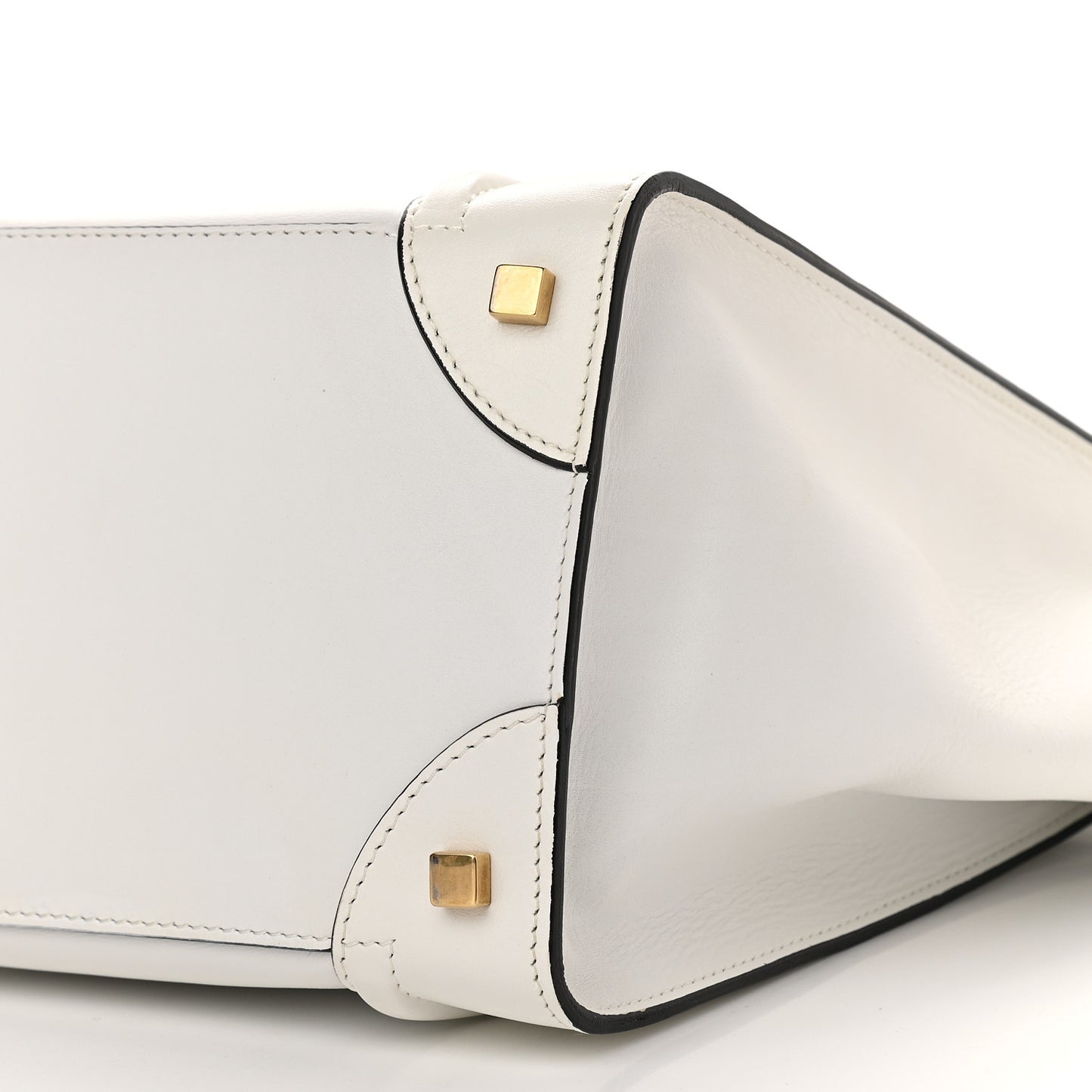 Satin Calfskin Mini Bi-Color Luggage White Black