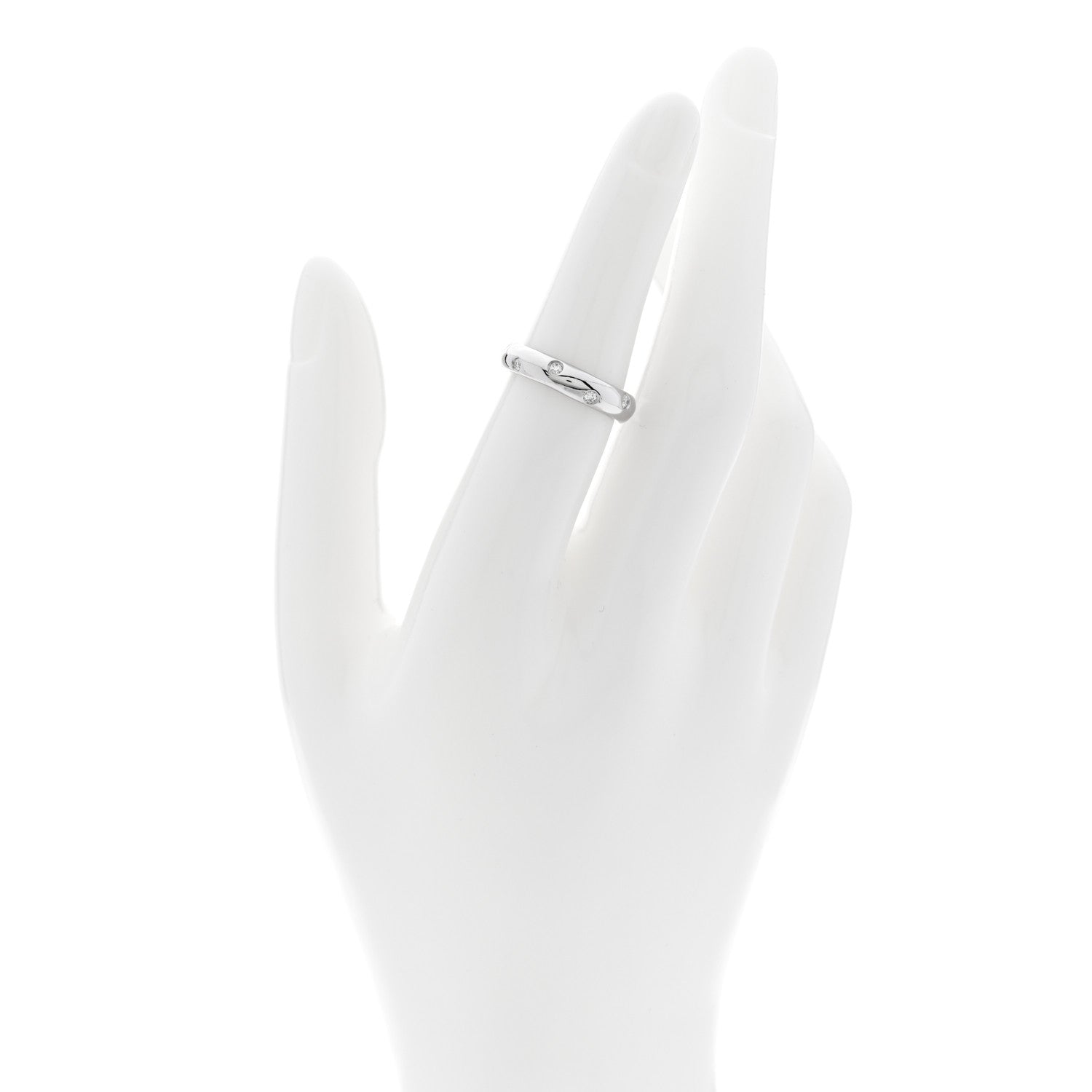 Tiffany Platinum Diamond 4mm Etoile Band Ring 52 6 2 of 5