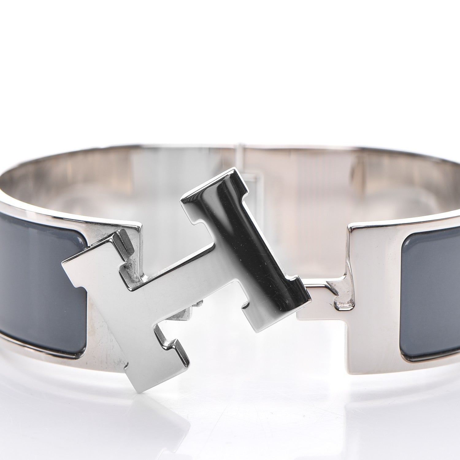 Hermes Enamel Wide Clic Clac H Bracelet GM Slate 5 of 5