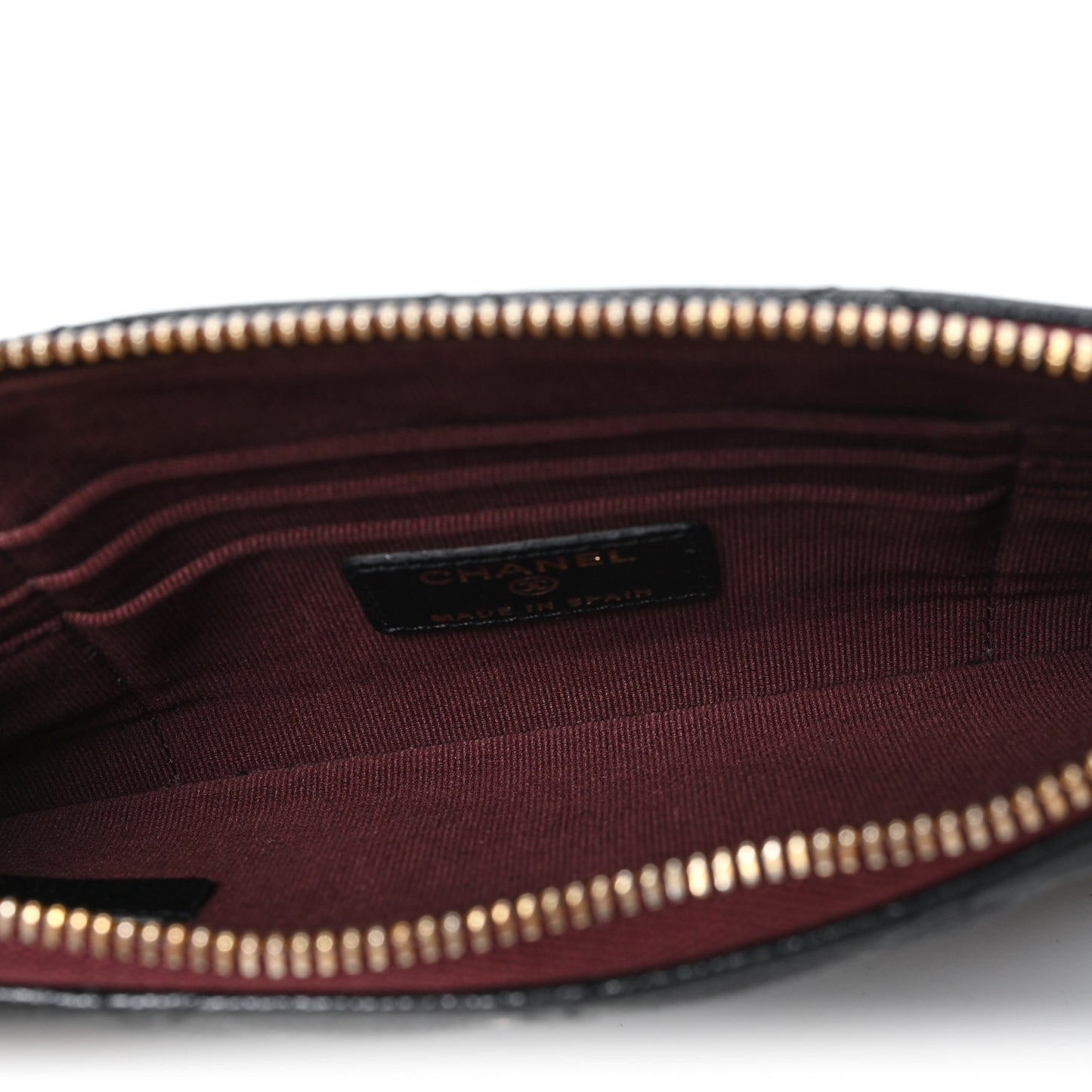 Caviar Quilted Small Zipped Pouch Black