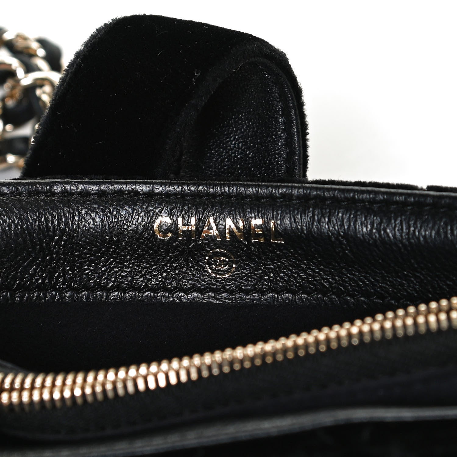Chanel Velvet Quilted Small Clutch With Chain Black 6 of 13