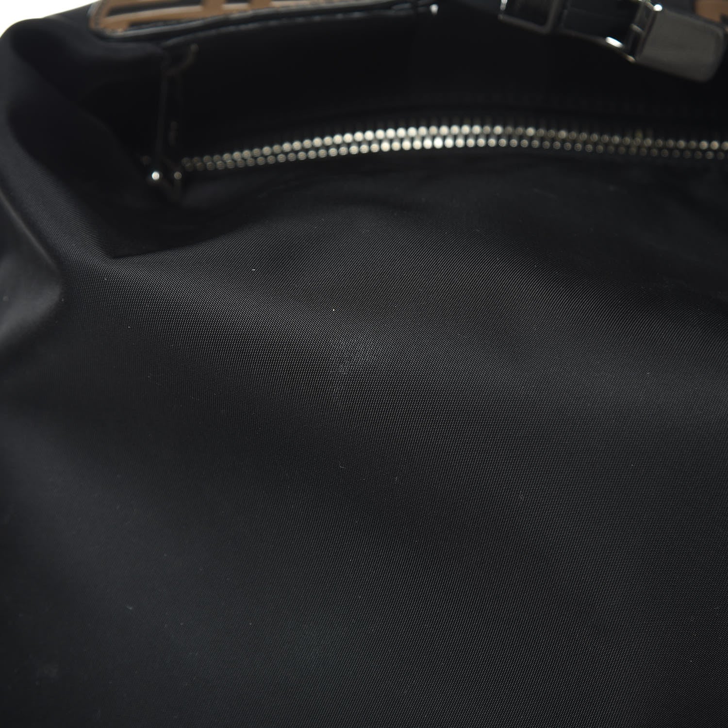 Fendi Nylon Vitello FF 1974 Embossed Cross Strap Backpack Black Maya 11 of 11