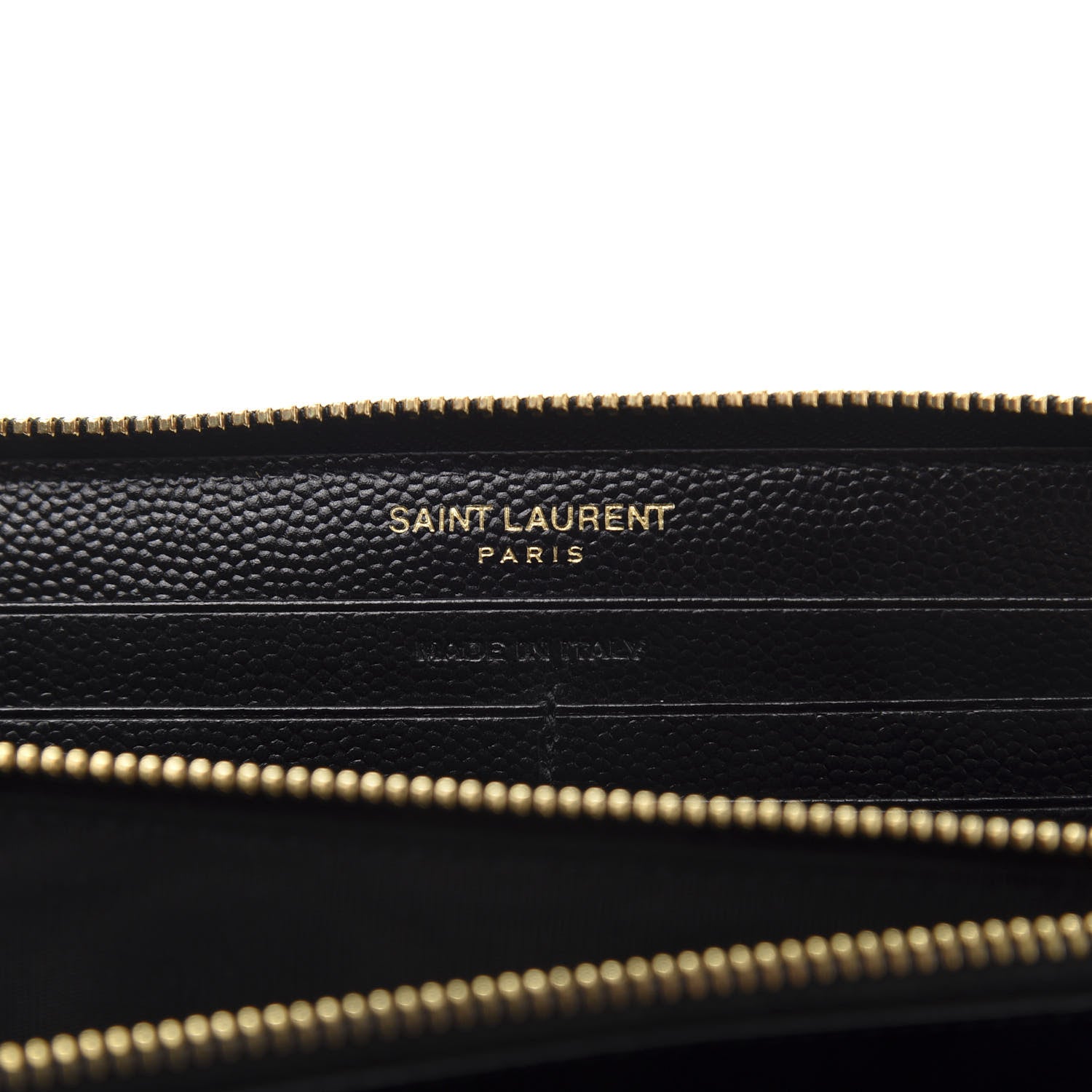 Saint Laurent Grain De Poudre Matelasse Chevron Monogram Zip Around Wallet Black 6 of 6