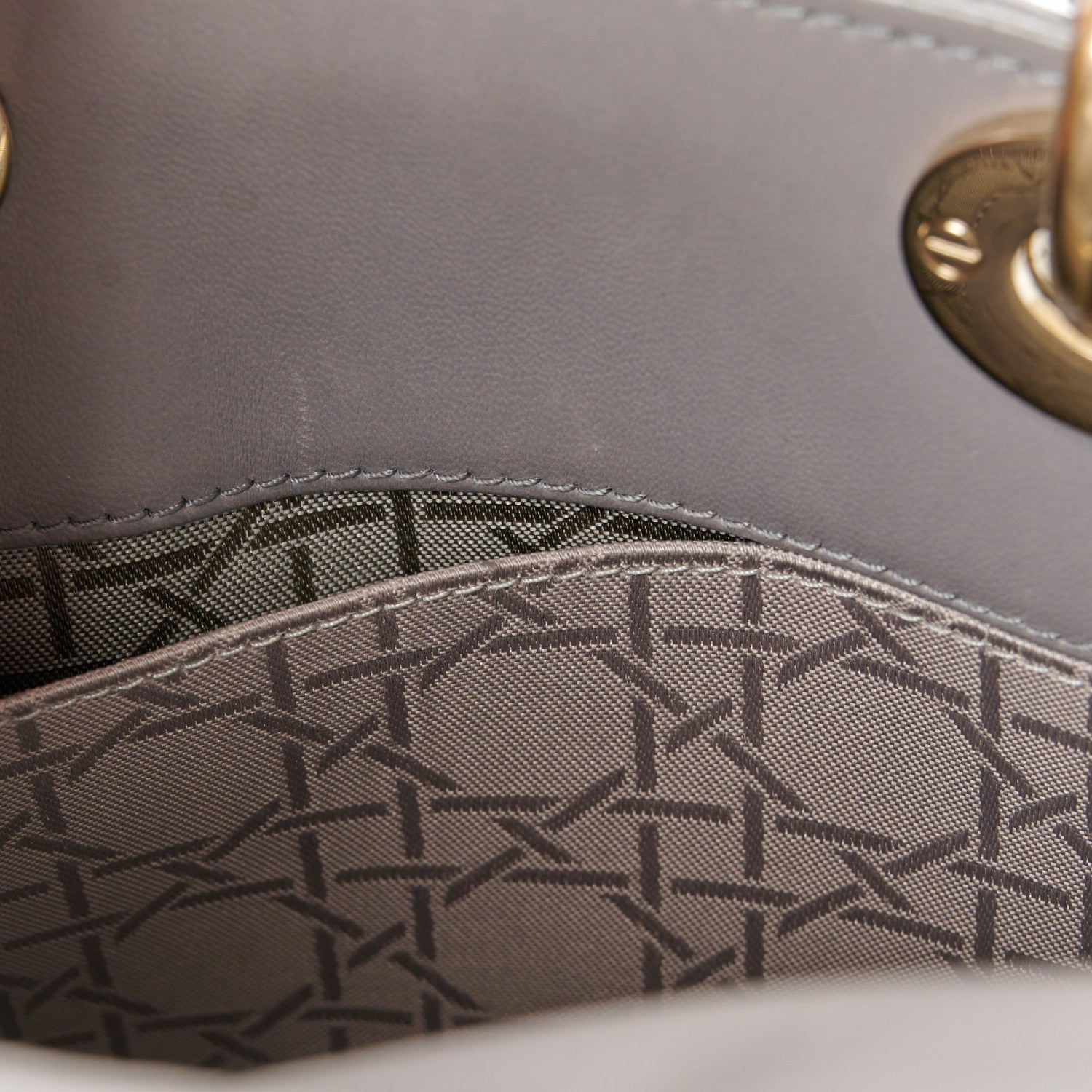 Christian Dior Lambskin Cannage Small Lucky Badges My Lady Dior Grey 11 of 11