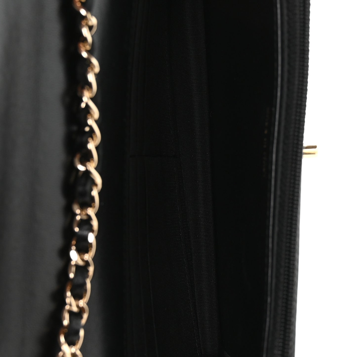Lambskin Quilted Trendy CC Wallet On Chain WOC Black