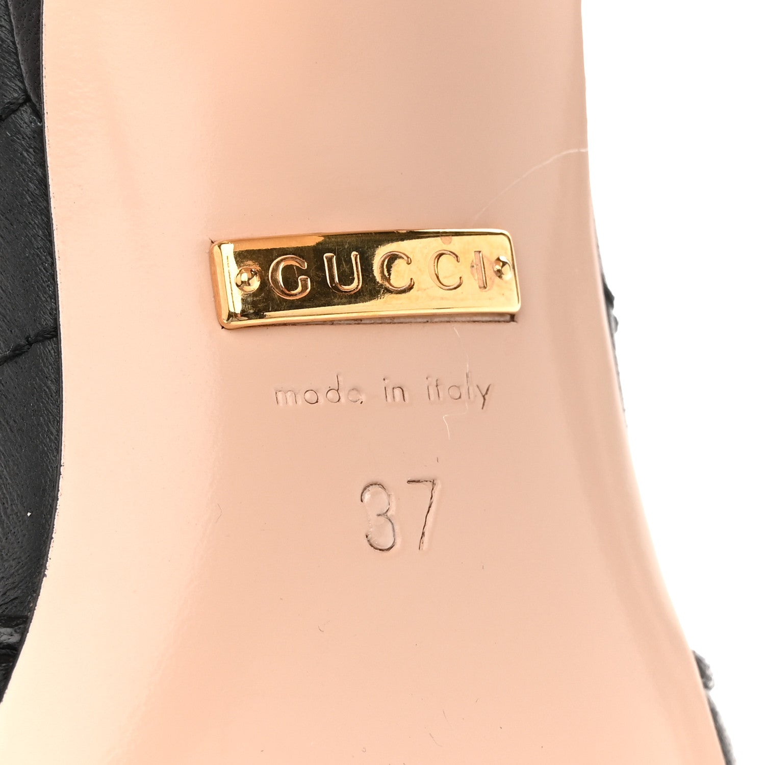 Gucci Nappa Matelasse GG Marmont 75mm Slide Sandals 37 Black 8 of 10