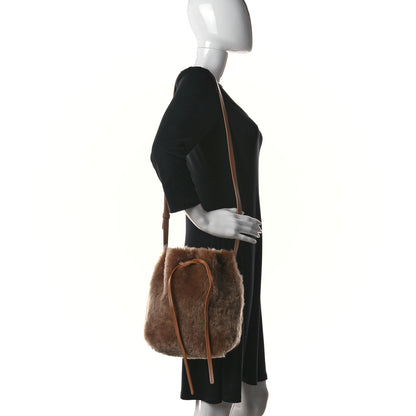 Mansur Gavriel Shearling Mini Bucket Bag Camel 2 of 9