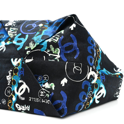 Chanel Canvas Coco Print Tote Black Multi 10 of 10