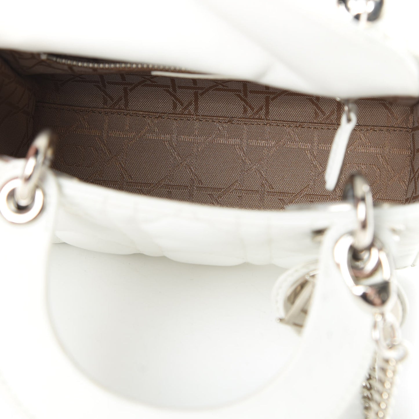 Lambskin Cannage Mini Lady Dior White