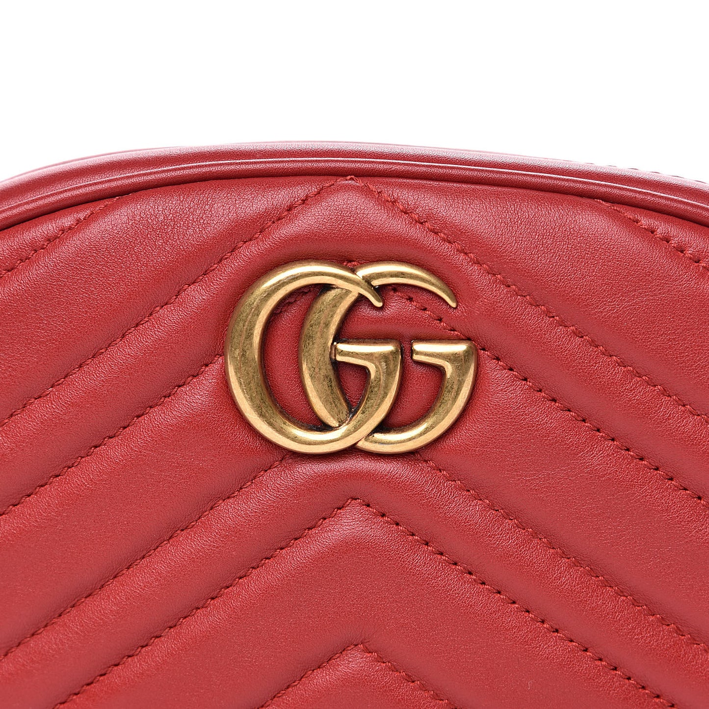 Calfskin Matelasse GG Marmont Belt Bag 95 38 Hibiscus Red