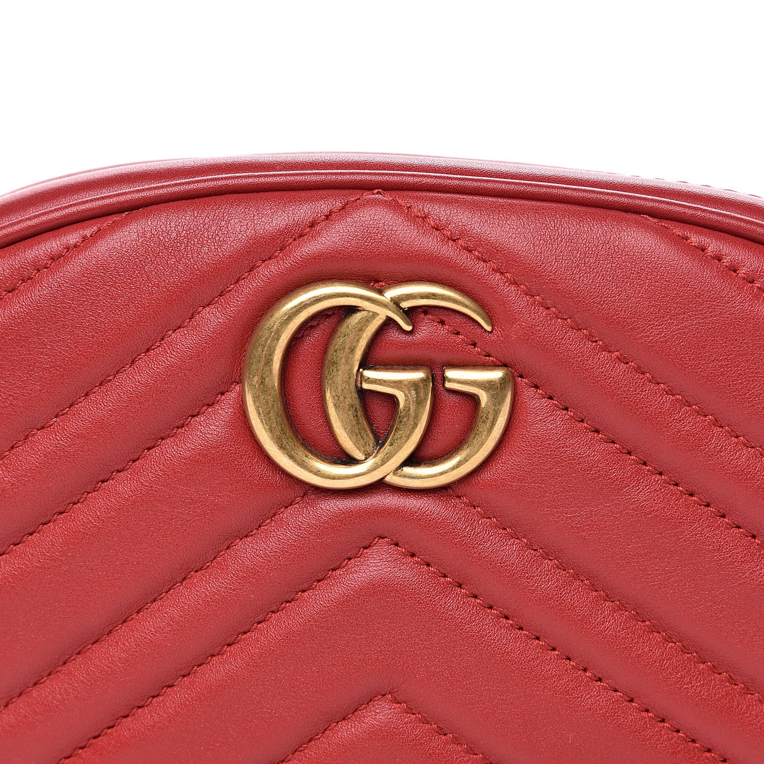 Gucci Calfskin Matelasse GG Marmont Belt Bag 95 38 Hibiscus Red 8 of 11