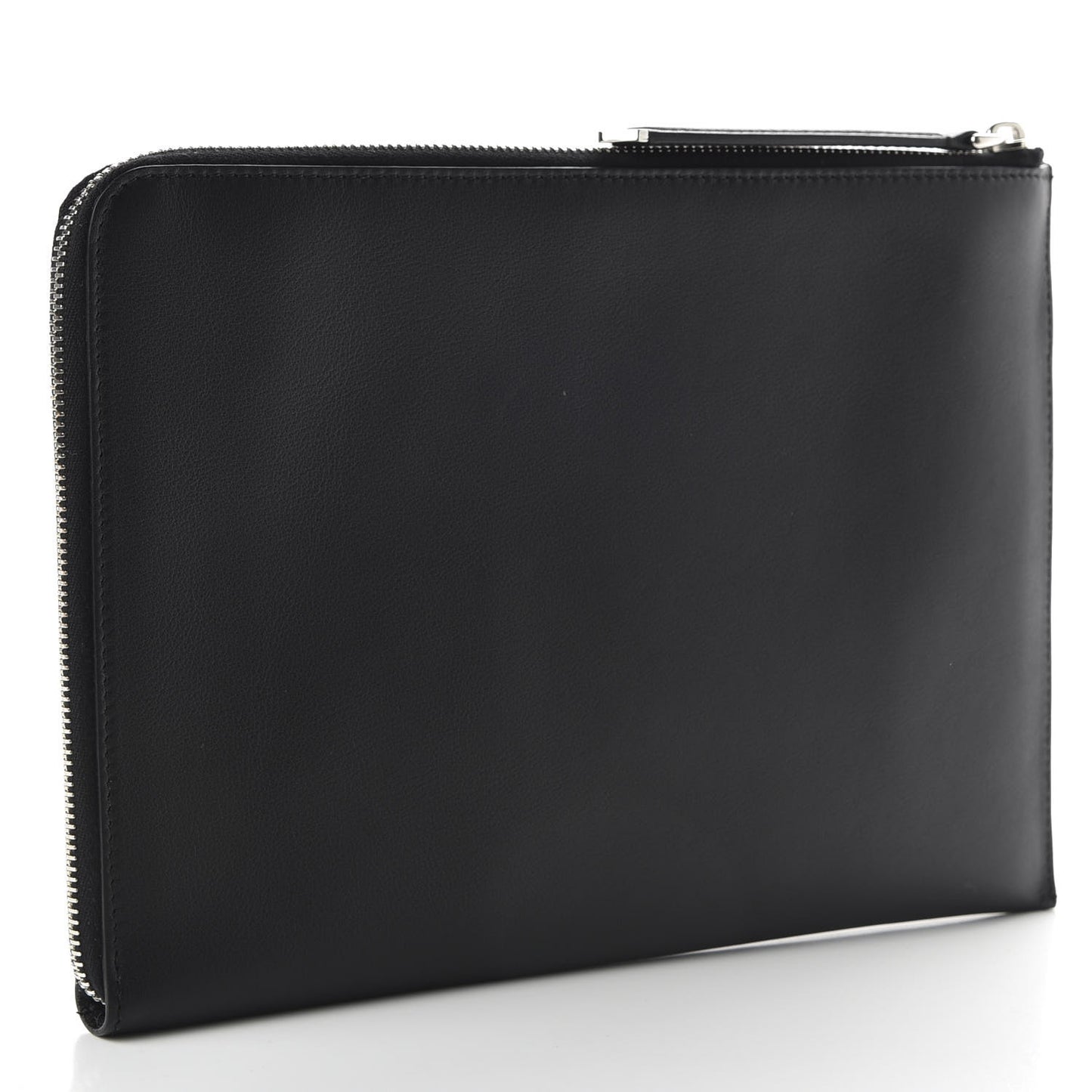 Vitello Dolce Shearling Apple Zip Around Pouch Black