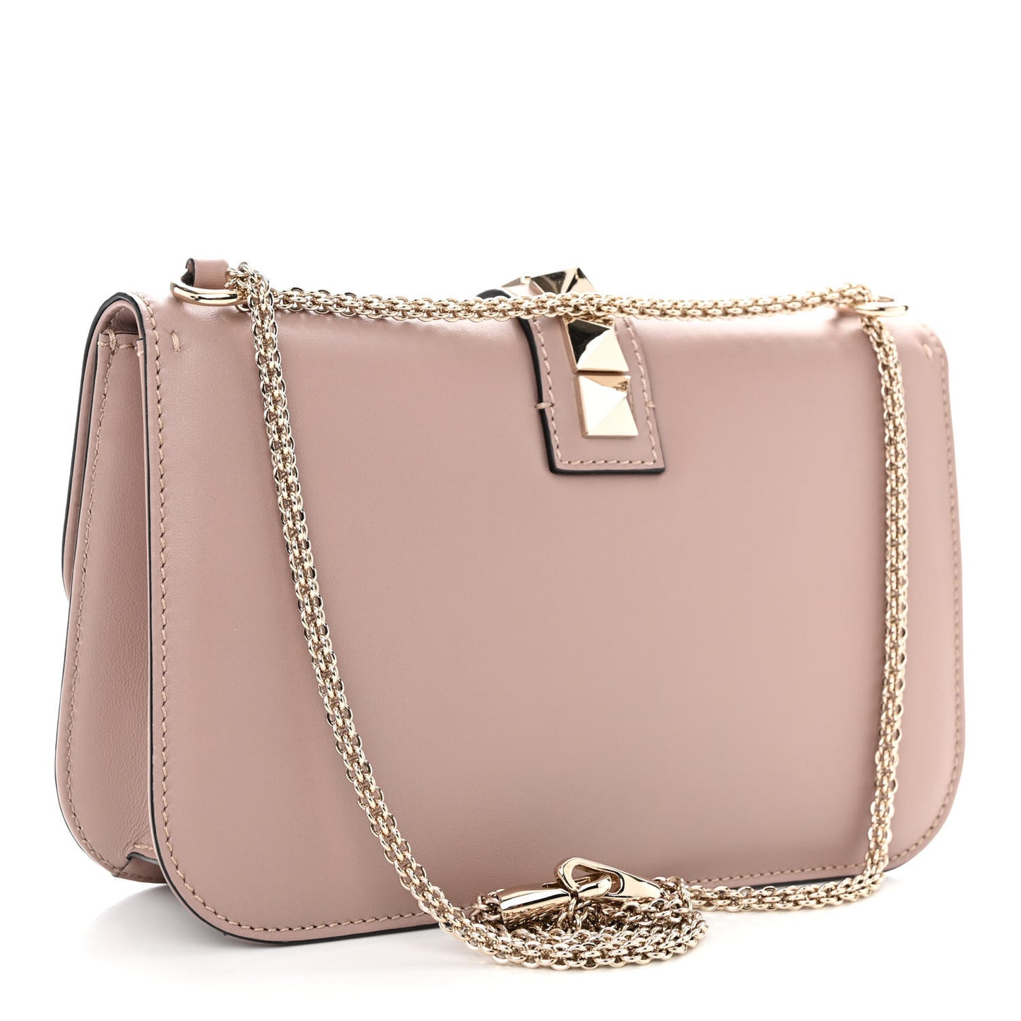 Vitello Medium Glam Lock Rockstud Flap Poudre