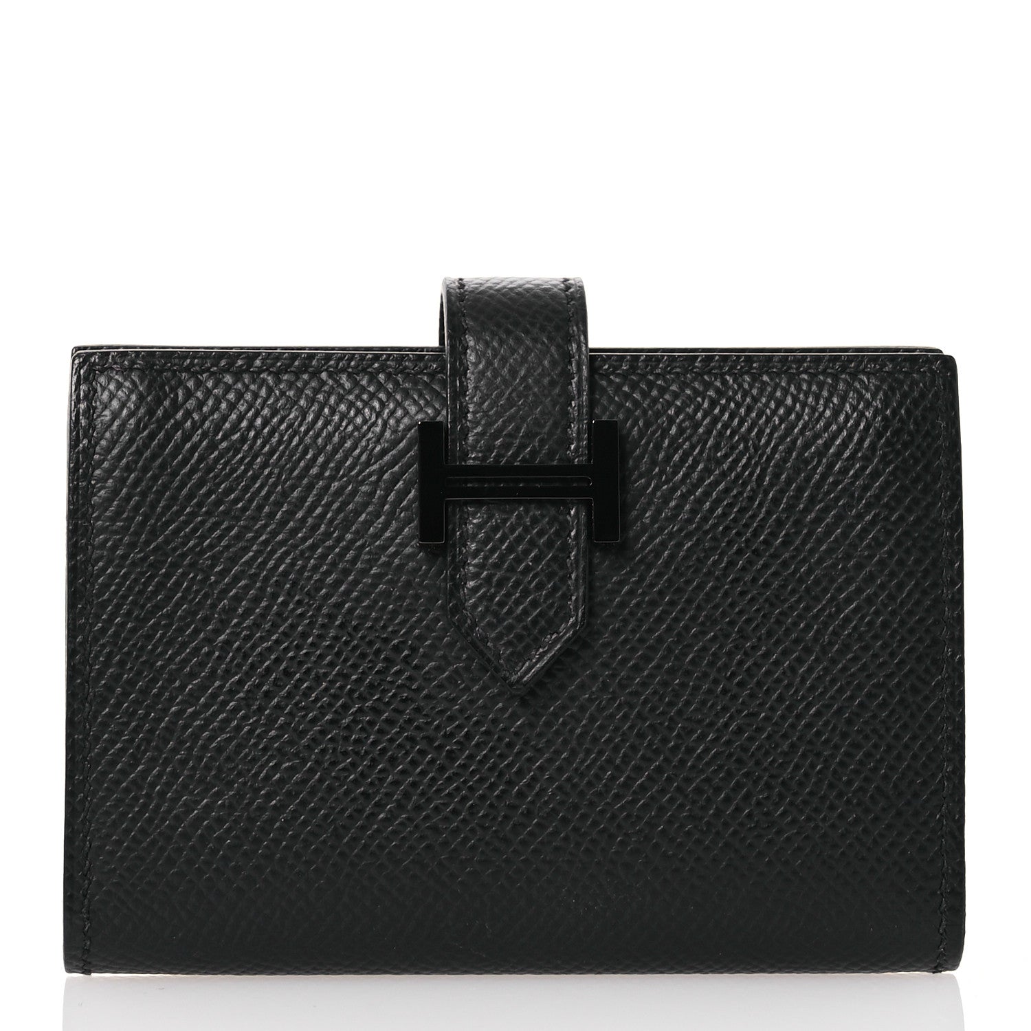 Hermes Epsom Monochrome Bearn Card Holder Wallet Black 1 of 10