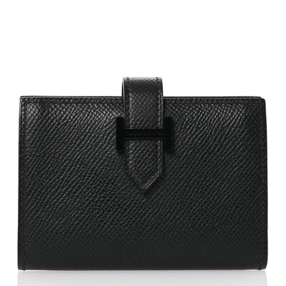 Hermes Epsom Monochrome Bearn Card Holder Wallet Black 1 of 10
