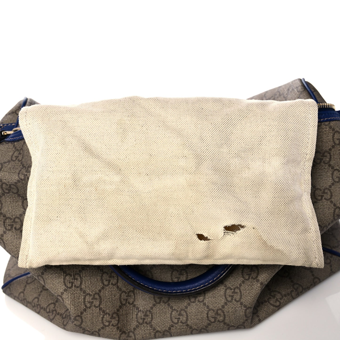 GG Plus Monogram Medium Boston USA Flag Unicef Duffle Blue