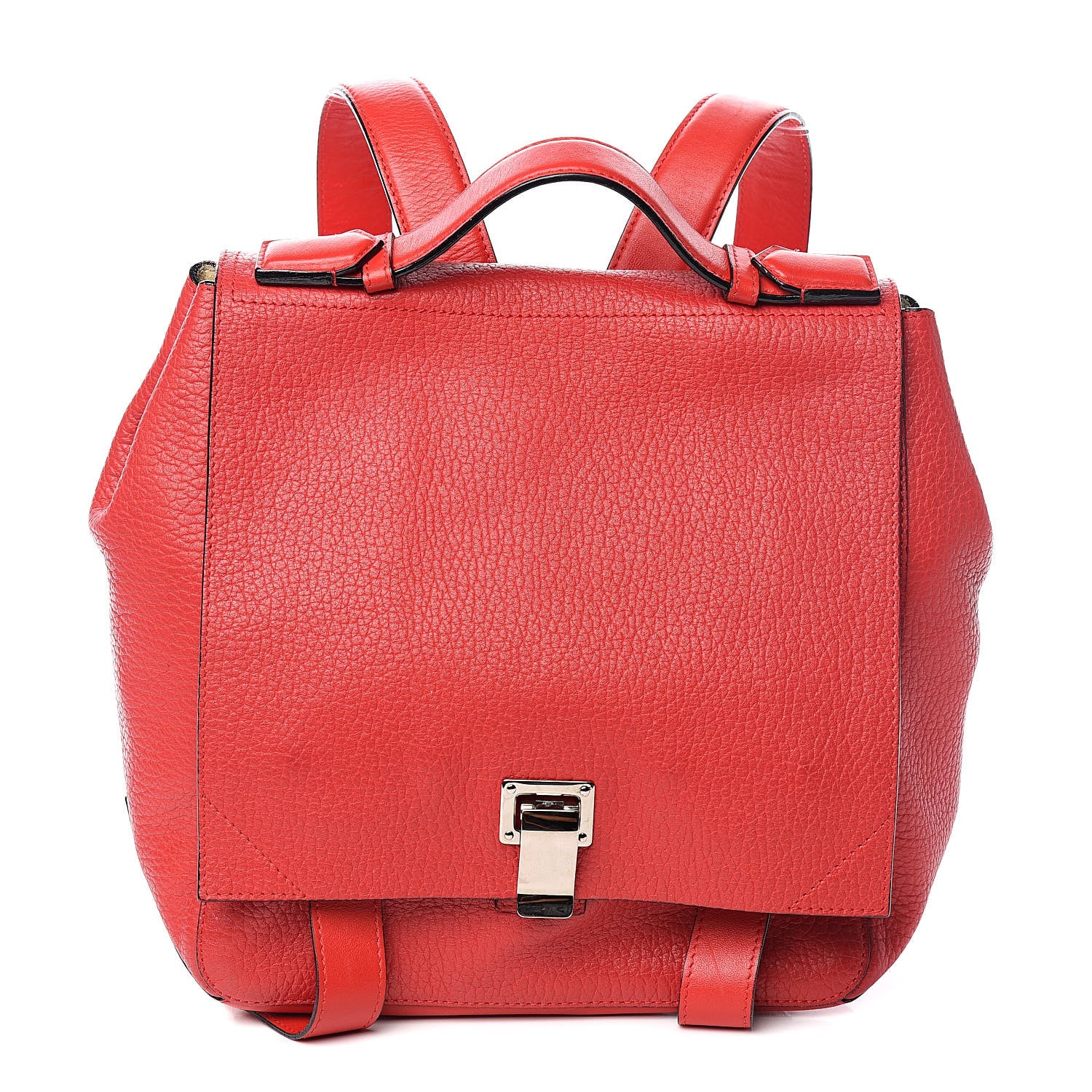Proenza Schouler Pebbled Calfskin PS Courier Backpack Red 1 of 8