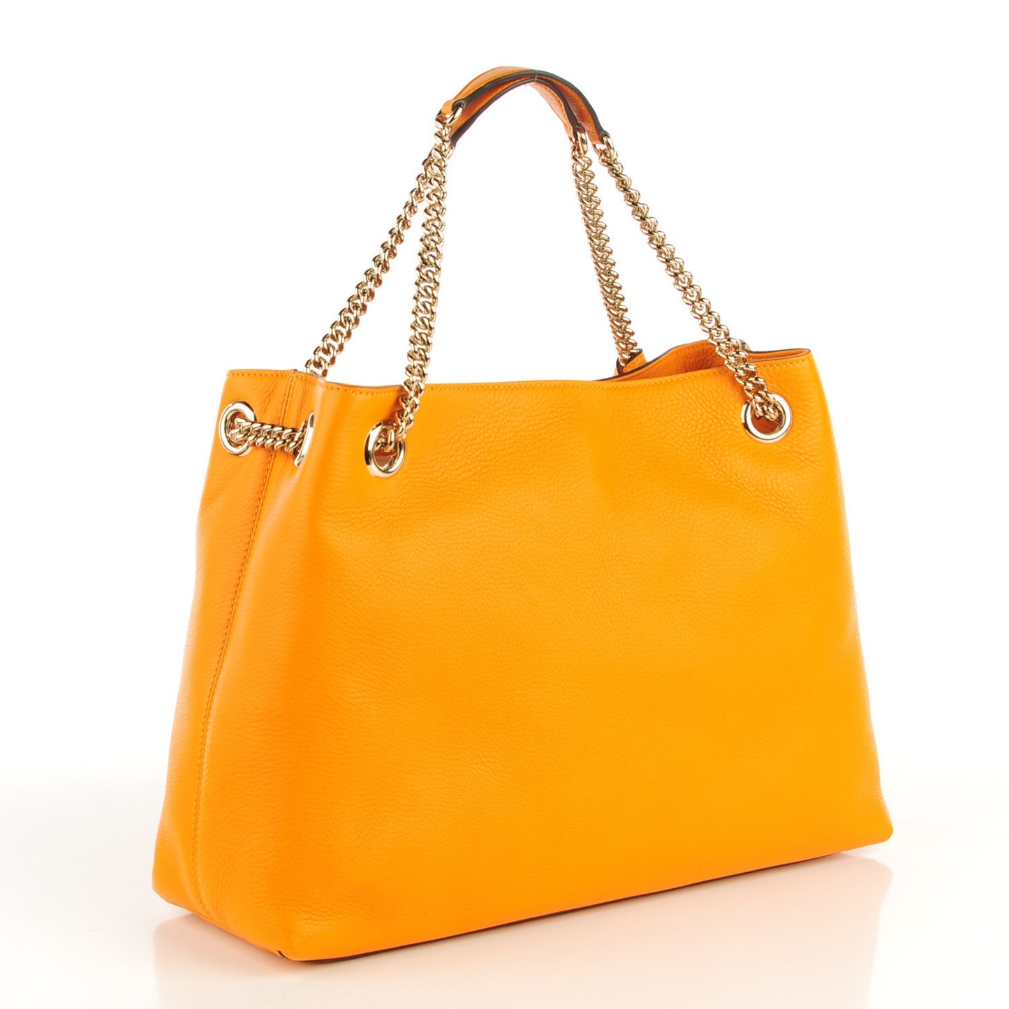 Pebbled Calfskin Medium Soho Chain Shoulder Bag Curcuma