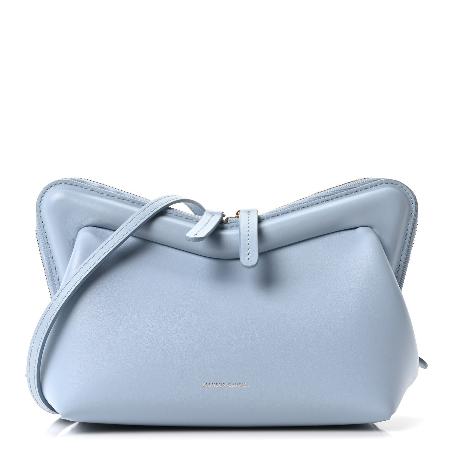 Smooth Calfskin Mini Frame Crossbody Bag Light Blue