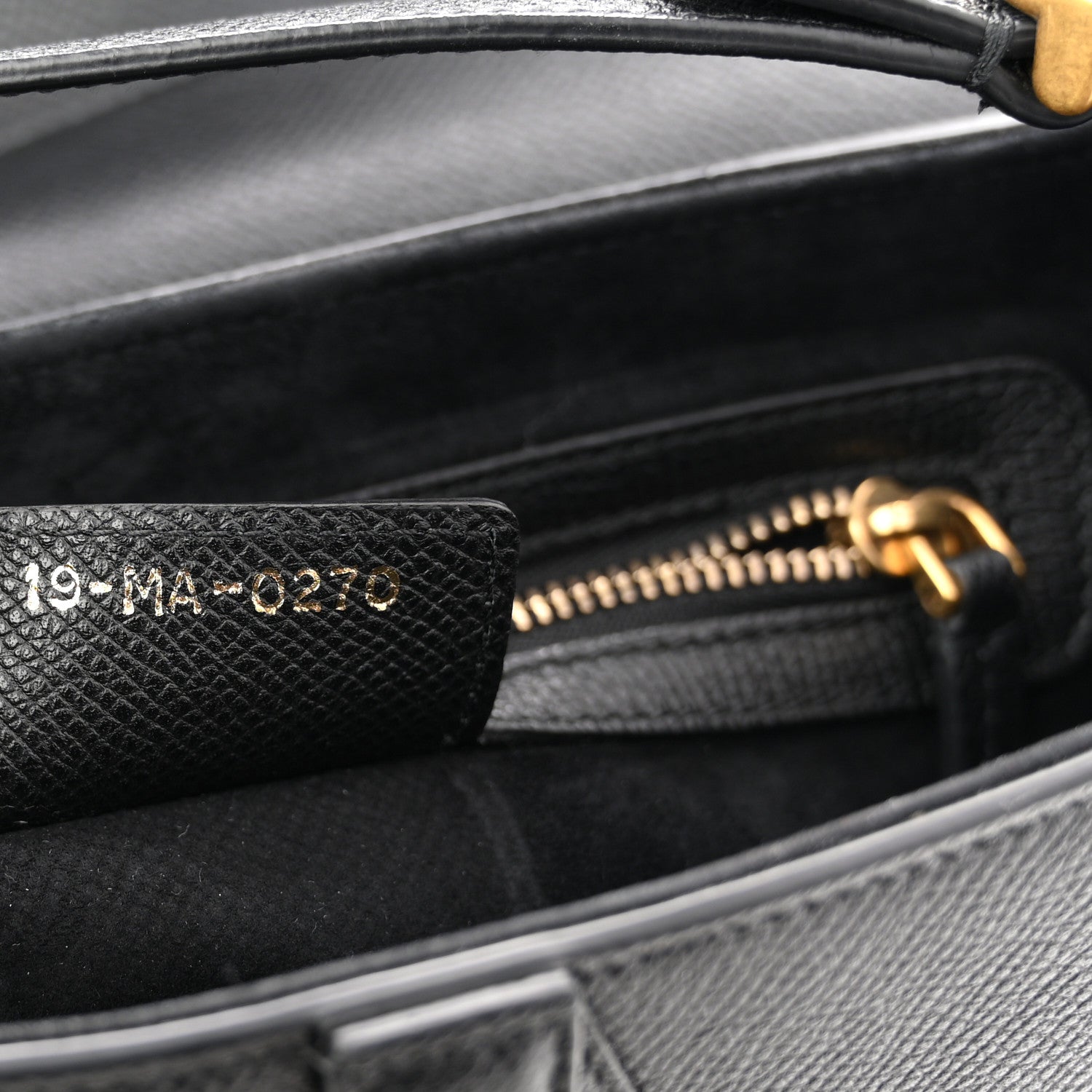 Christian Dior Grained Calfskin Saddle Bag Black 7 of 10