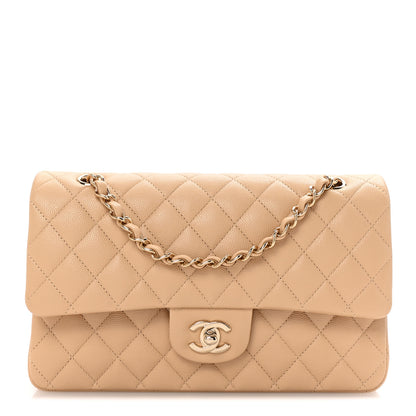 Chanel Caviar Quilted Medium Double Flap Beige 1 of 10