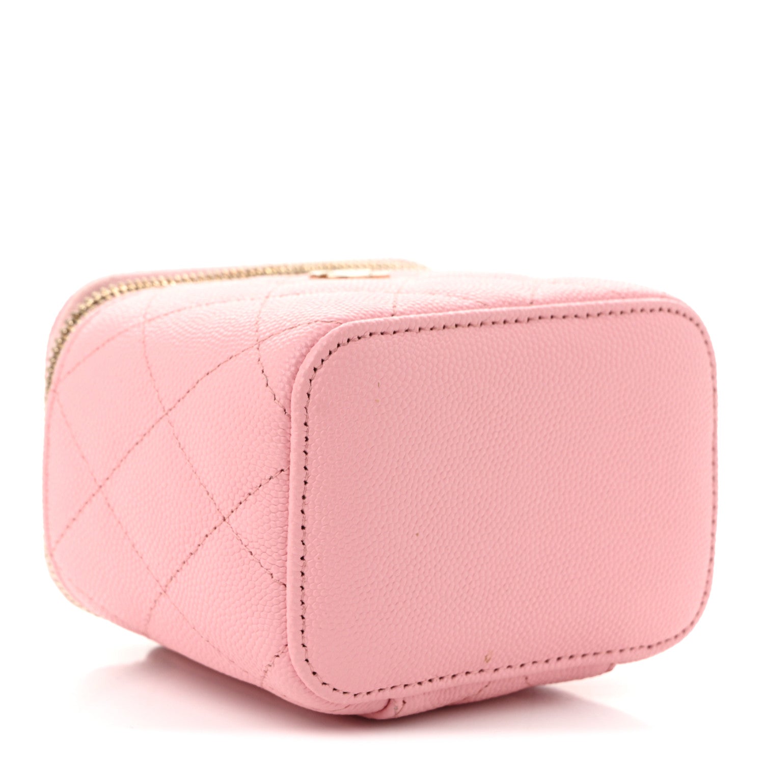 Chanel Caviar Quilted Mini Vanity Case With Chain Pink 4 of 11