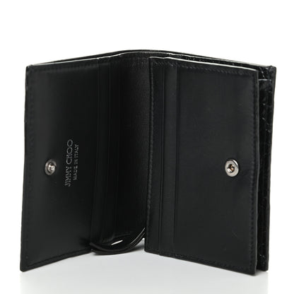 Jimmy Choo Calfskin Crocodile Embossed Hanne Wallet Black 5 of 6