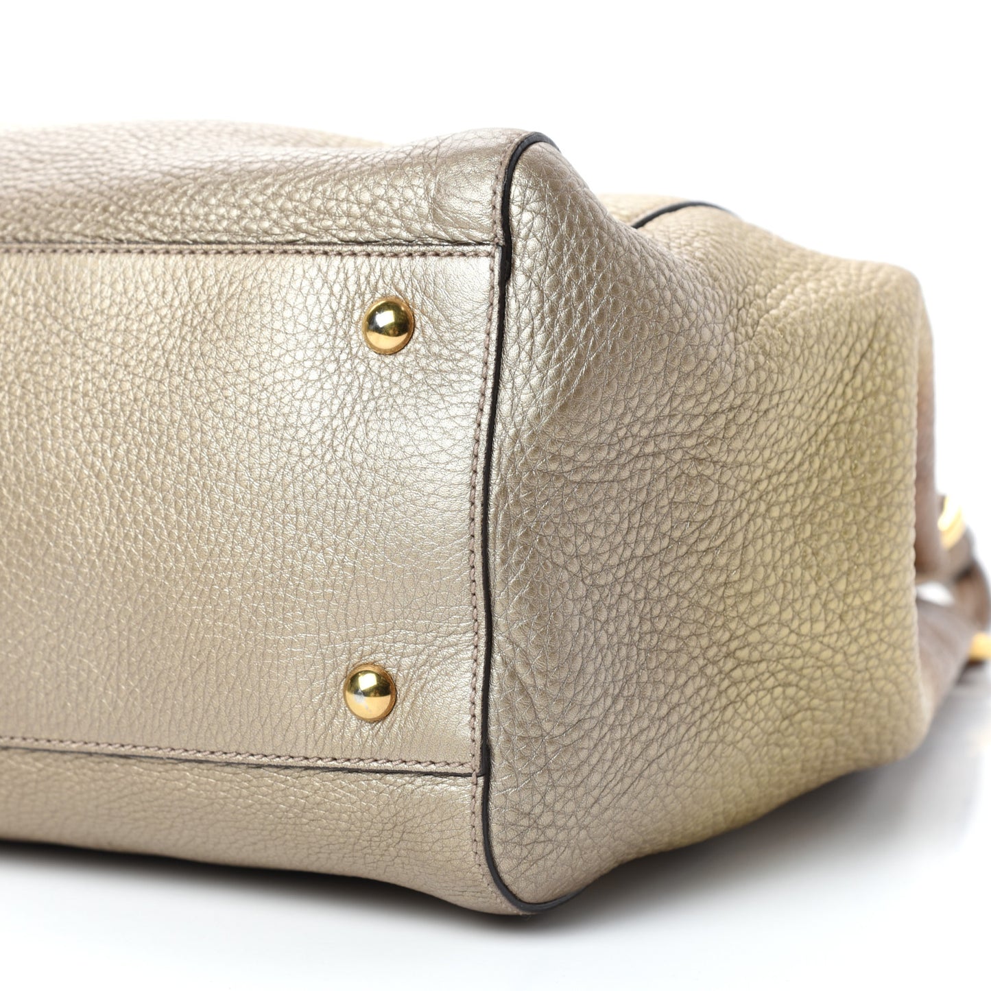 Metallic Pebbled Calfskin Medium Soho Shoulder Bag Gold Ombre