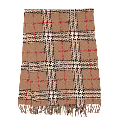 Burberry Merino Wool Cashmere Check Scarf Beige 2 of 3