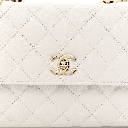 Chanel Caviar Quilted Mini Coco Handle Flap White 9 of 13