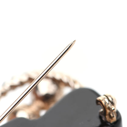 Chanel Pearl Crystal CC Brooch Gold 6 of 6