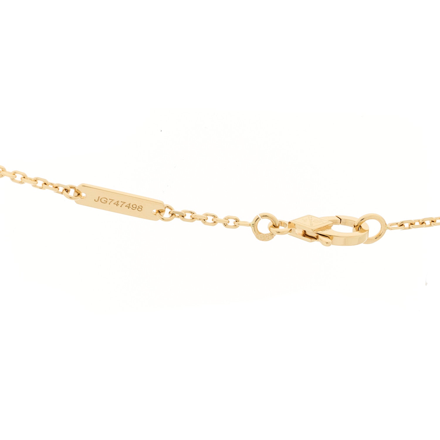 Van Cleef & Arpels 18K Yellow Gold Mother of Pearl Vintage Alhambra Pendant Necklace 5 of 6