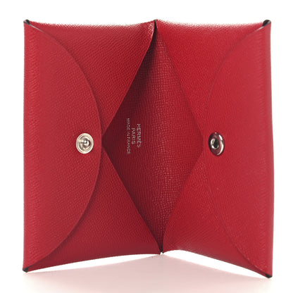 Hermes Epsom Calvi Card Case Rubis 5 of 7