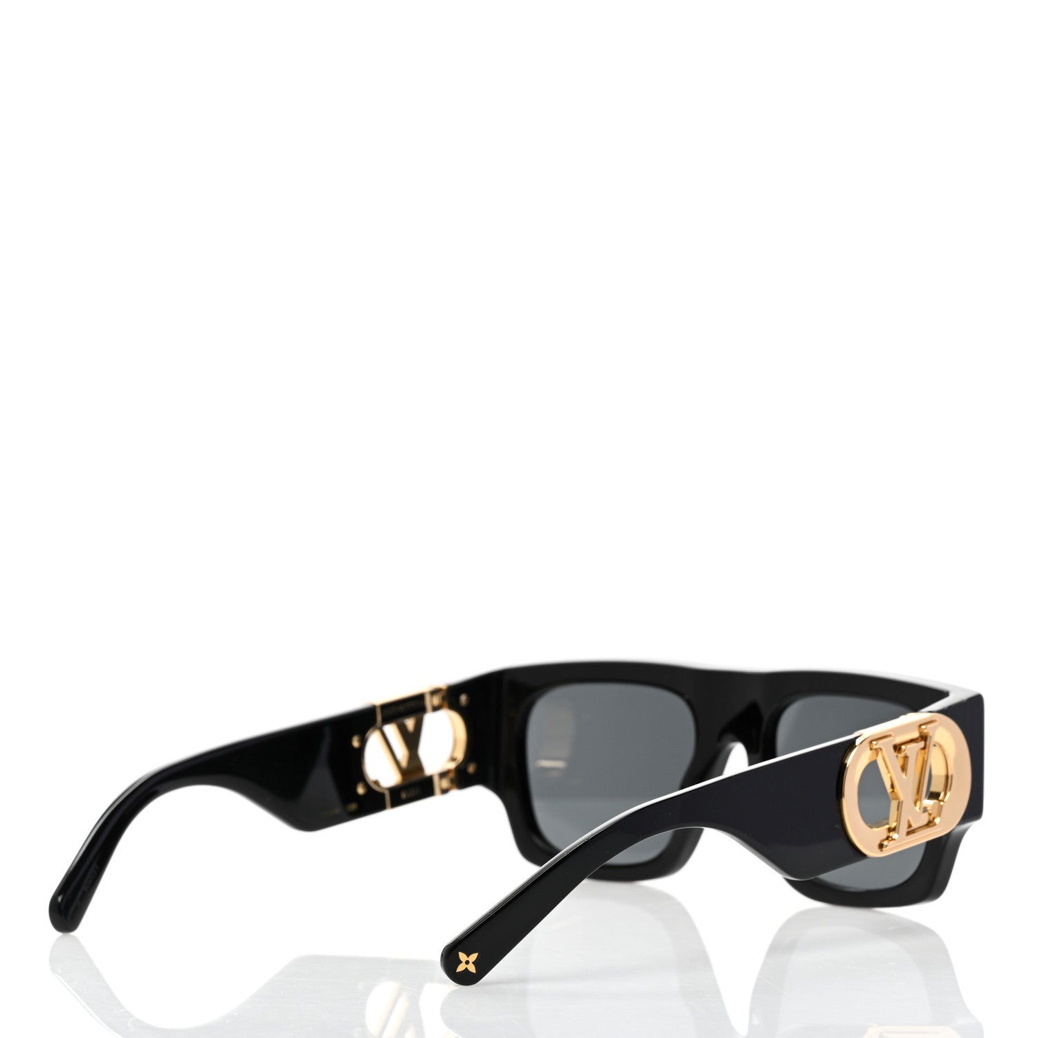 Louis Vuitton Acetate LV Link Square Sunglasses Z1478E Black 4 of 7