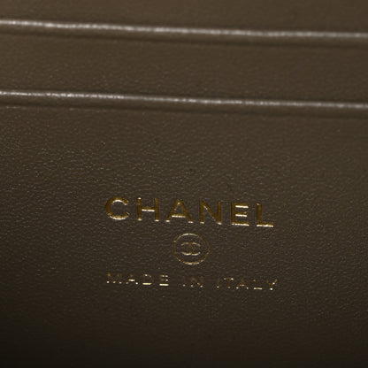 Chanel Calfskin Lizard Embossed Top Handle Vanity With Chain Dark Khaki 6 of 11
