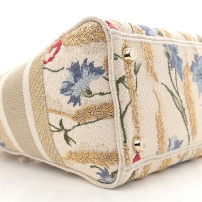 Christian Dior Canvas Embroidered Hibiscus Printed Medium Lady D-Lite Beige Multicolor 9 of 13
