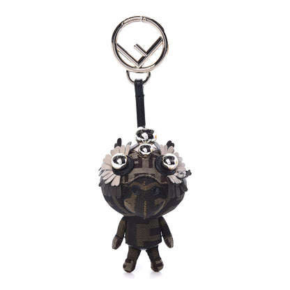 Fendi Nappa Zucca Zucchino Pearl F is Fendi Space Monkey Bag Charm Camelia Carbone Mogano Panna 1 of 3