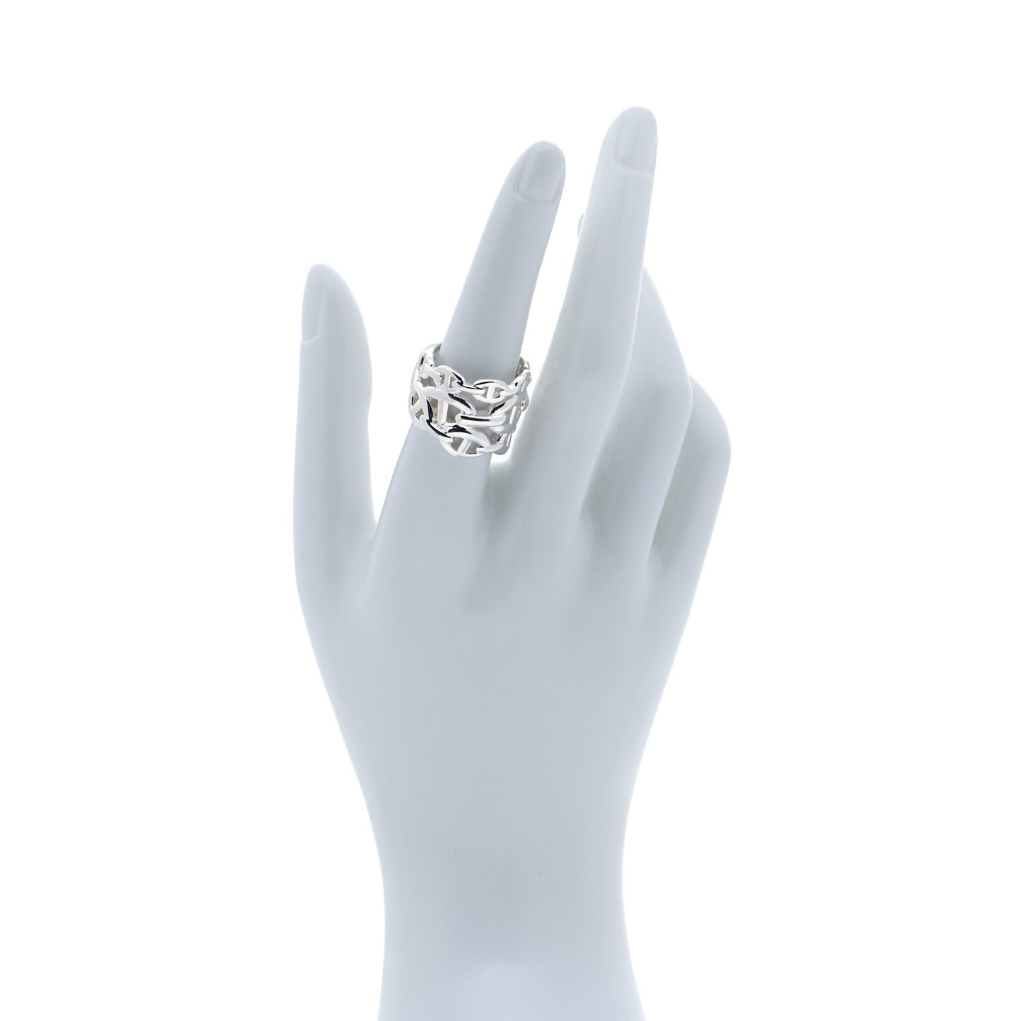 Sterling Silver GM Chaine d'Ancre Enchainee Band Ring 54 6.75