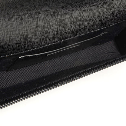 Saint Laurent Grain De Poudre Matelasse Monogramme Studded Clutch Black 5 of 8