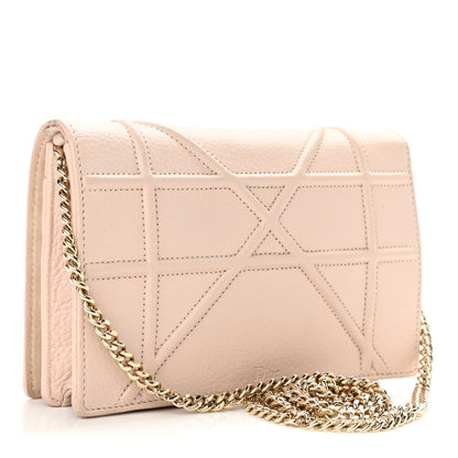 Christian Dior Grained Calfskin Diorama Wallet on Chain Pouch Nude 3 of 13