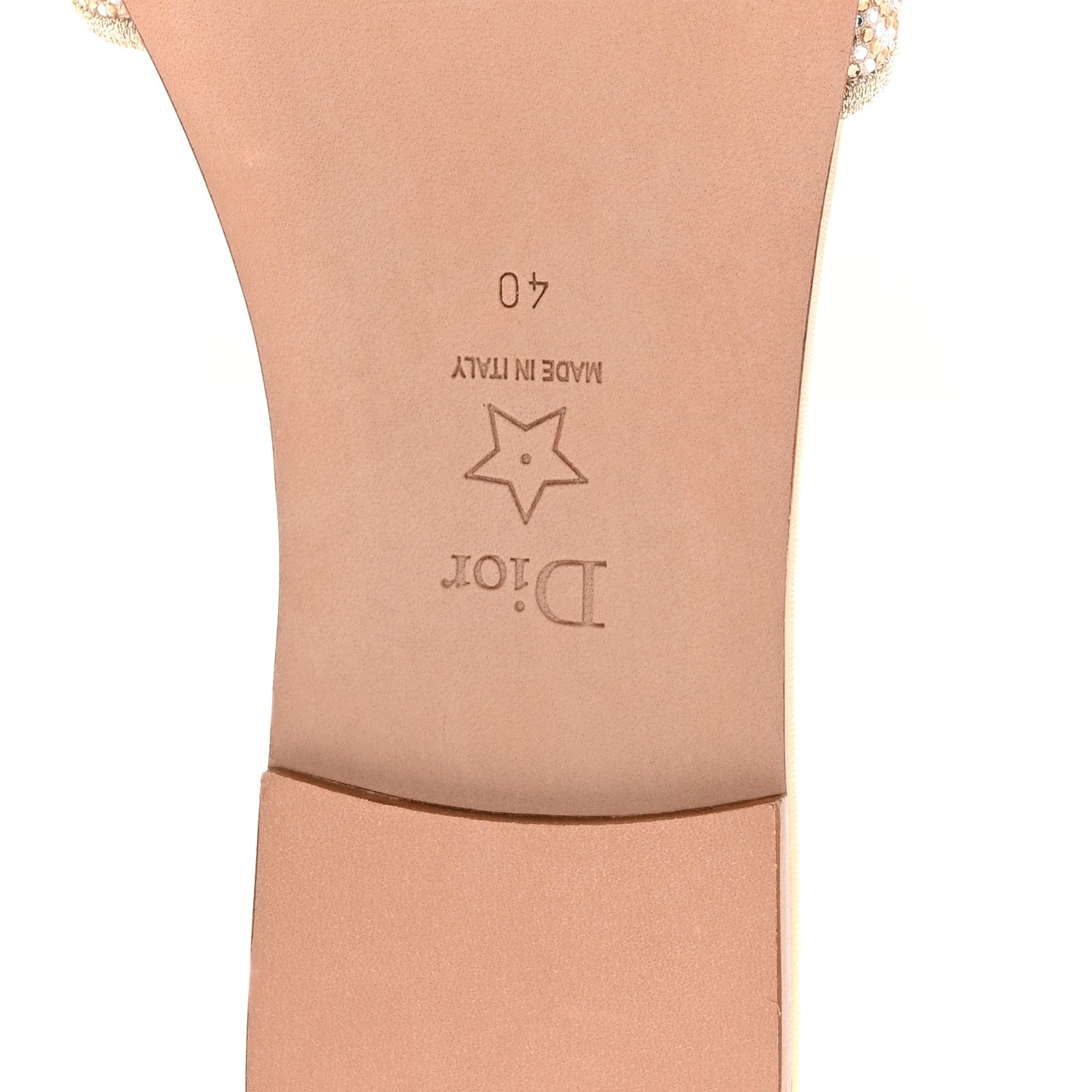 Cotton Strass Embroidered Dway Slide Sandals  40 Gold