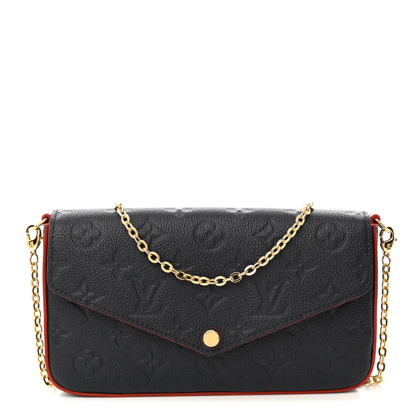 Empreinte Pochette Felicie Chain Wallet Marine Rouge