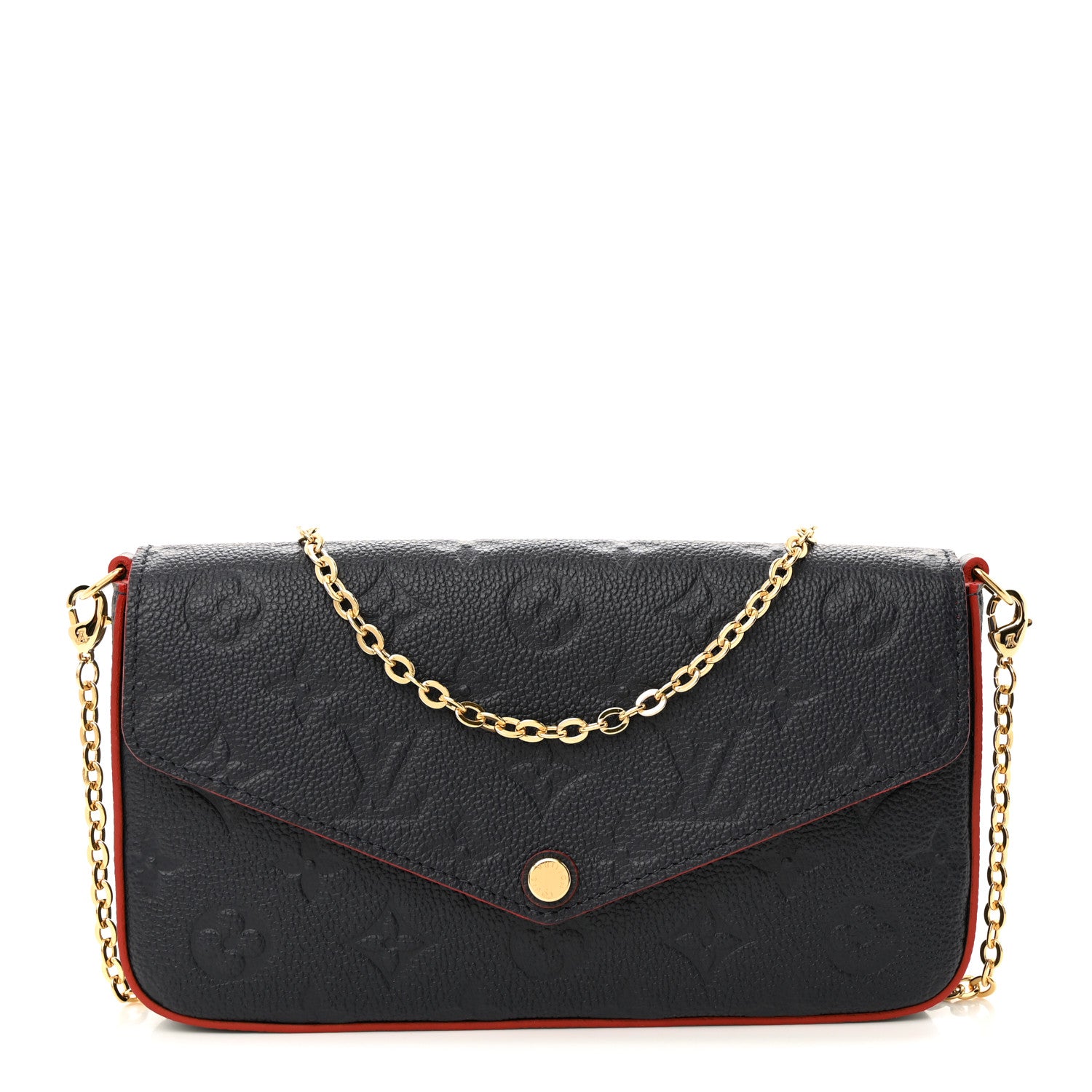 Louis Vuitton Empreinte Pochette Felicie Chain Wallet Marine Rouge 1 of 9